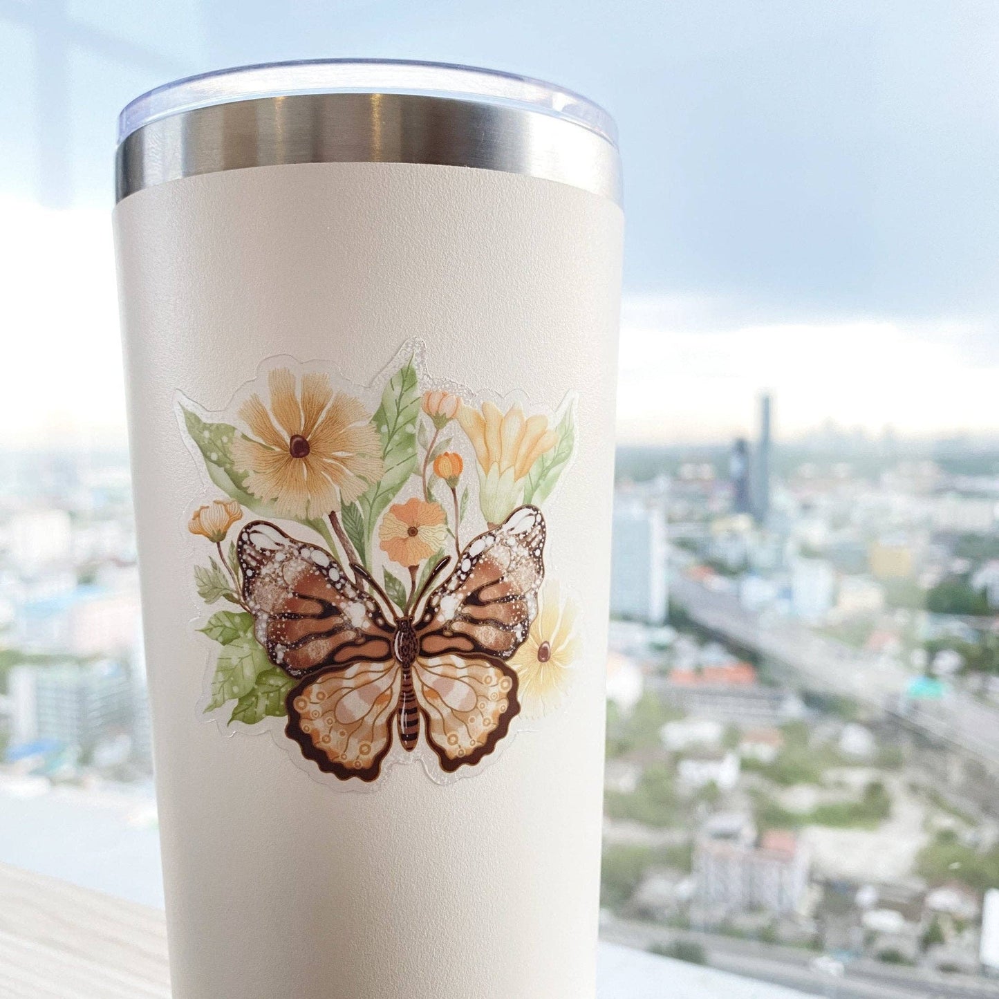LETTOOn Clear Vinyl Sticker - Botanical Butterfly