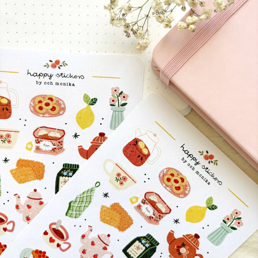 Tea Time - Sticker Sheet | Tea Lover Stationery Gift