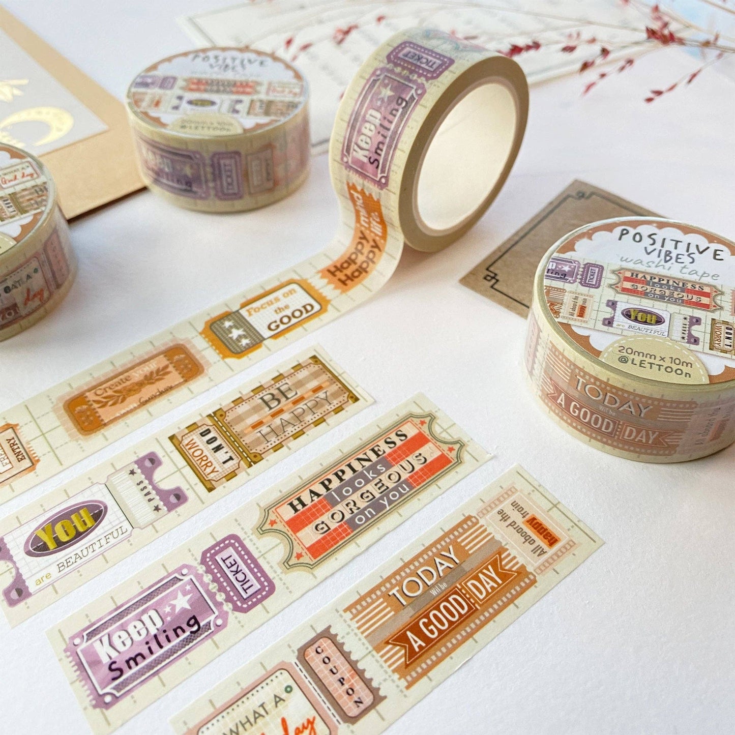 LETTOOn Washi Tape - Positive Vibes