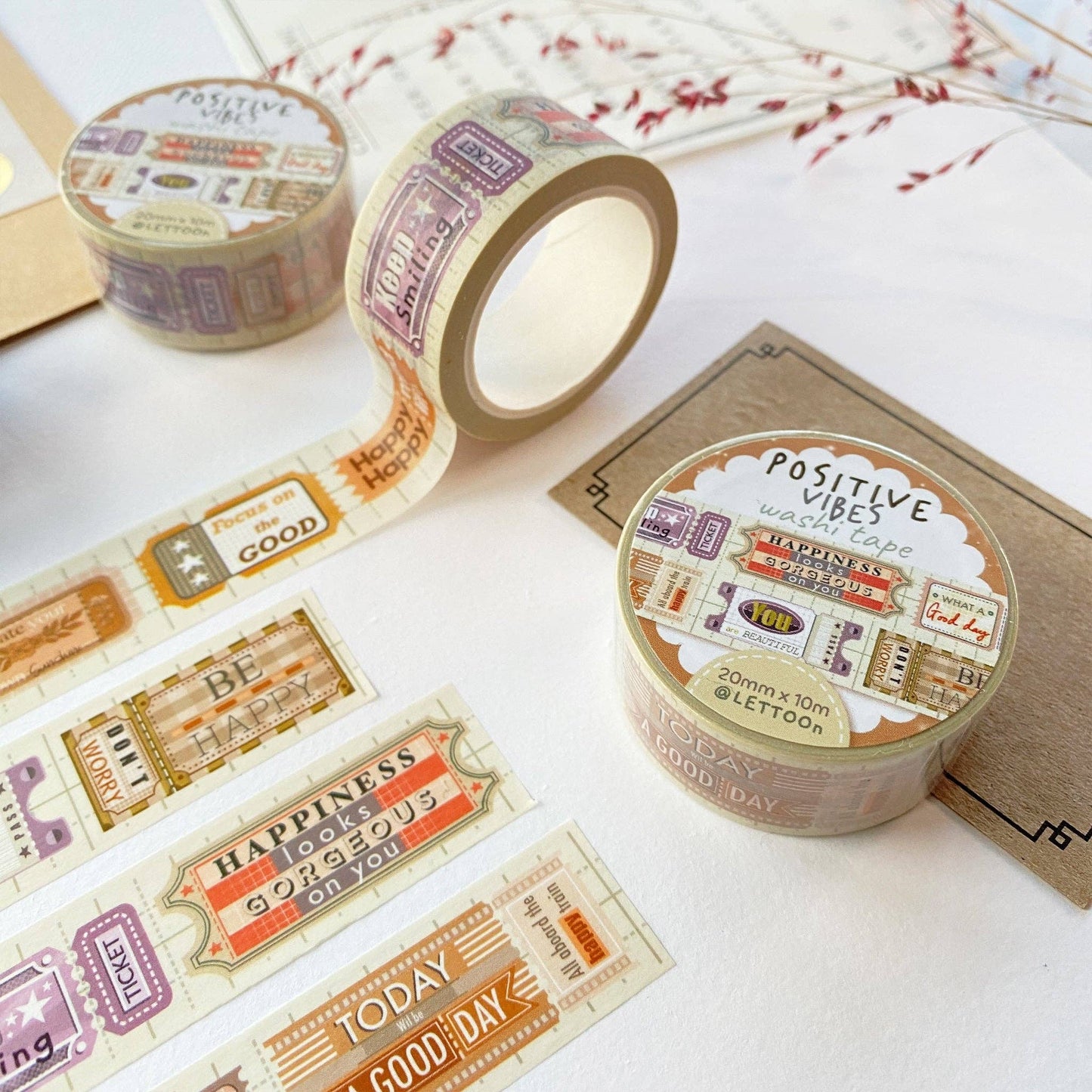 LETTOOn Washi Tape - Positive Vibes