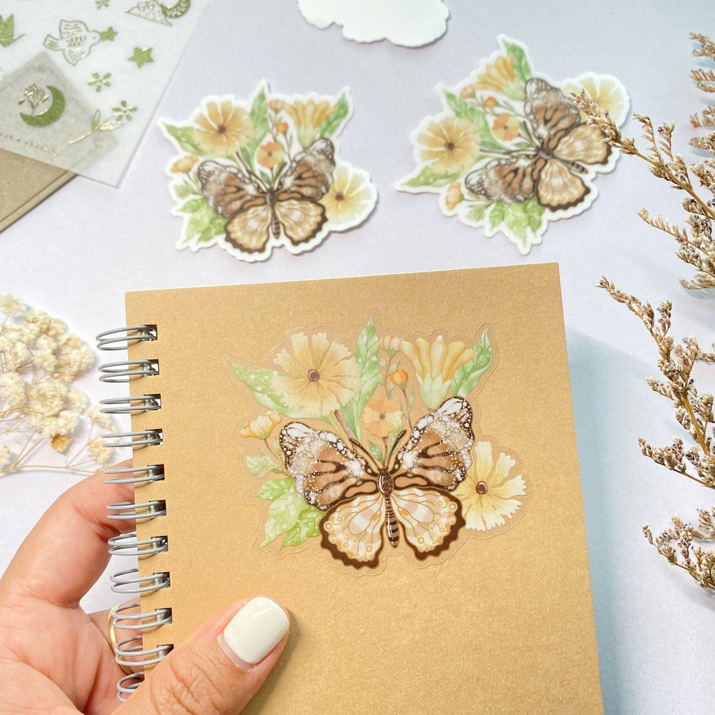 LETTOOn Clear Vinyl Sticker - Botanical Butterfly