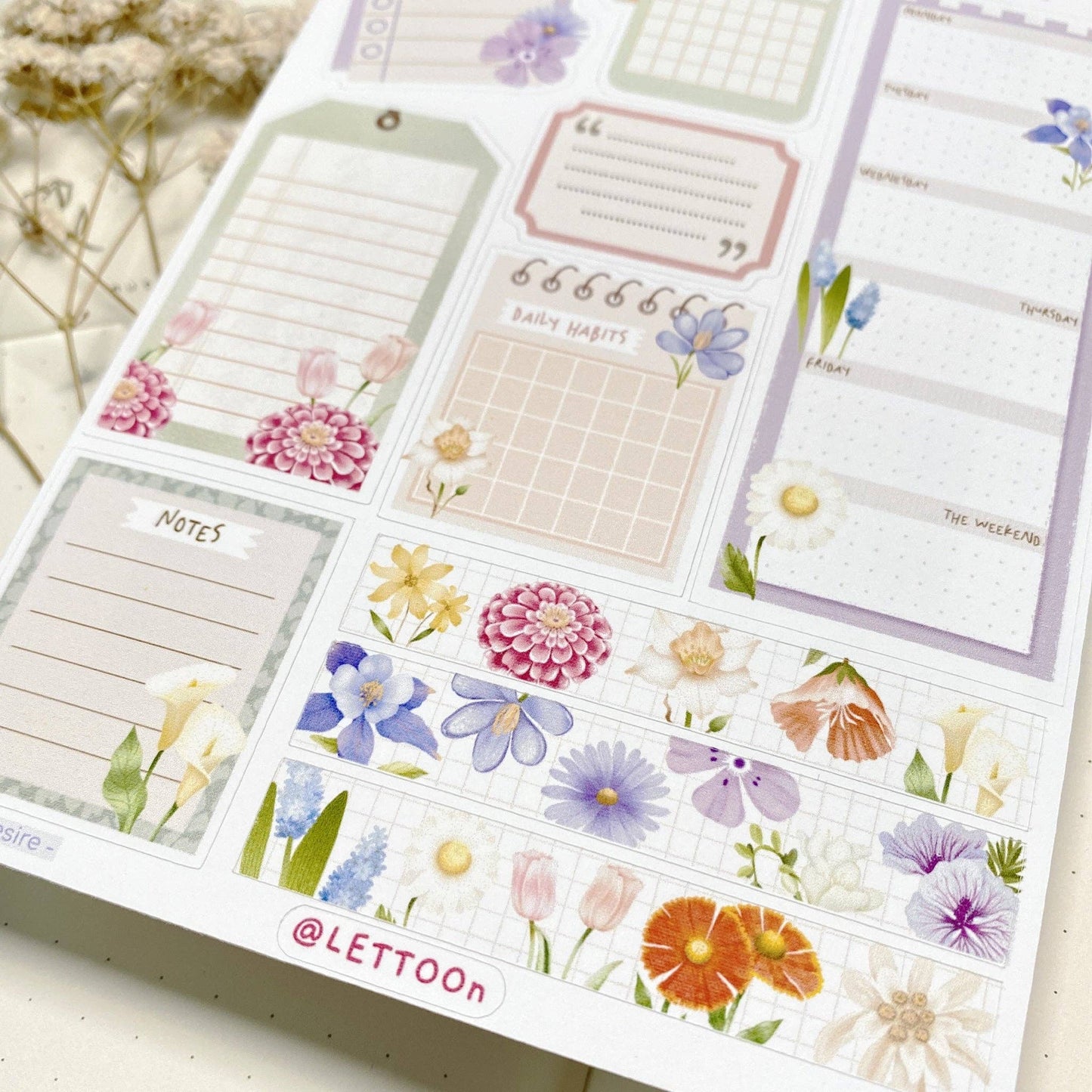 L| Sticker Sheet - Bullet Journal Essentials: Floral Desire