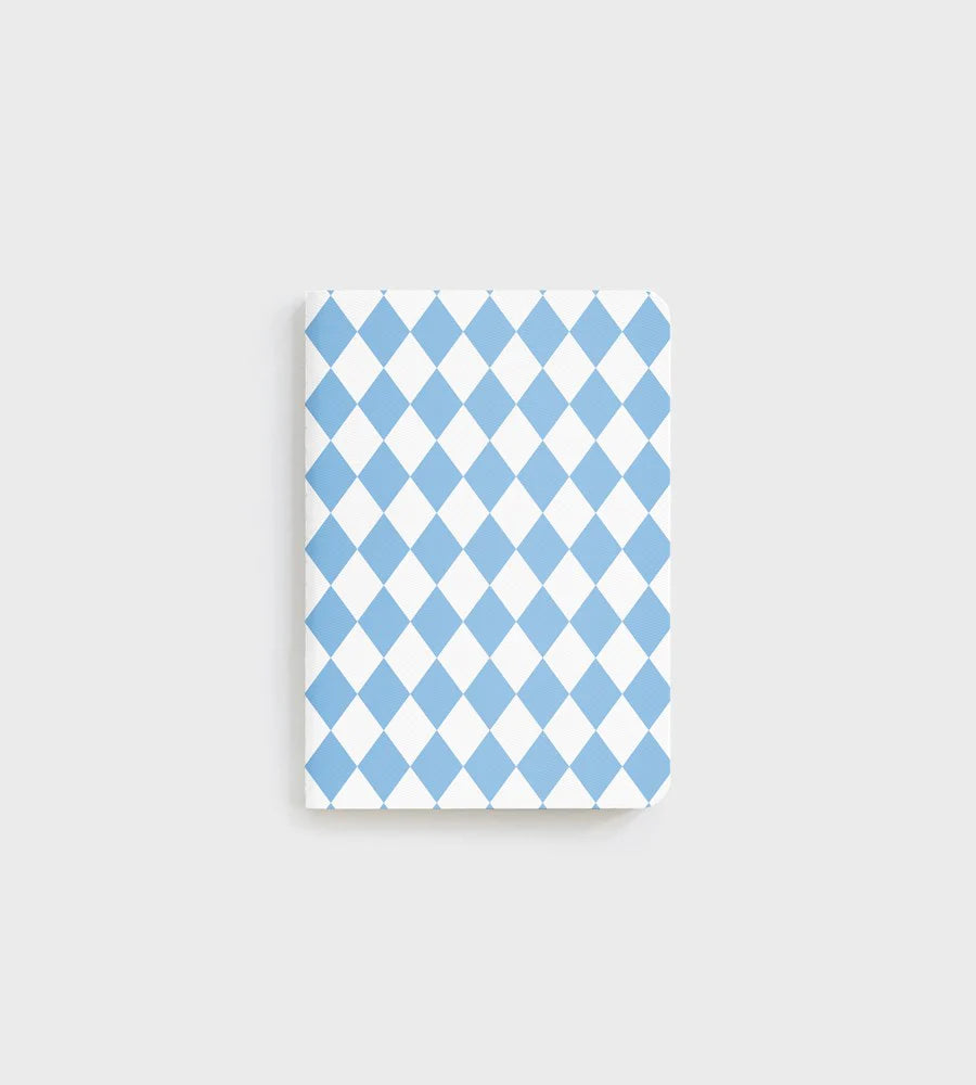 B7 Pocket Notebook Blue Diamonds