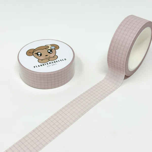 Mauve Grid Washi Tape