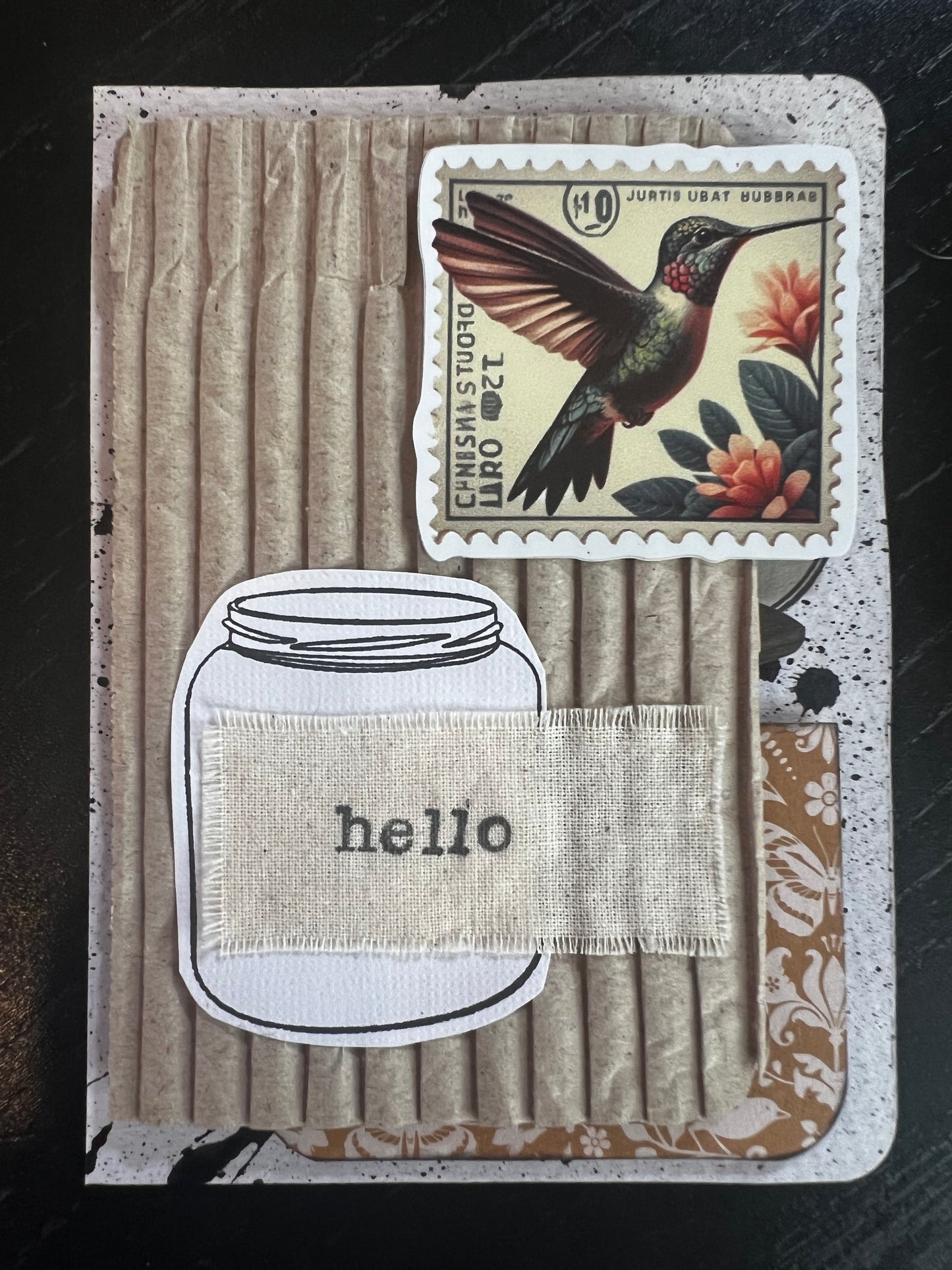 Janet Journals - Hummingbird Postage VIntage Vinyl Sticker