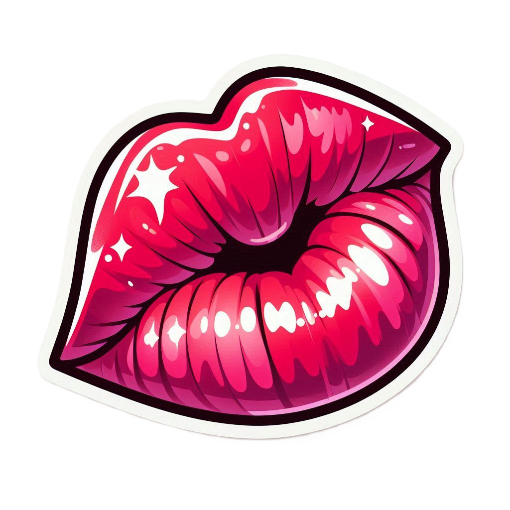 Janet Journals - Flirty Florals Lip Kiss Vinyl Sticker