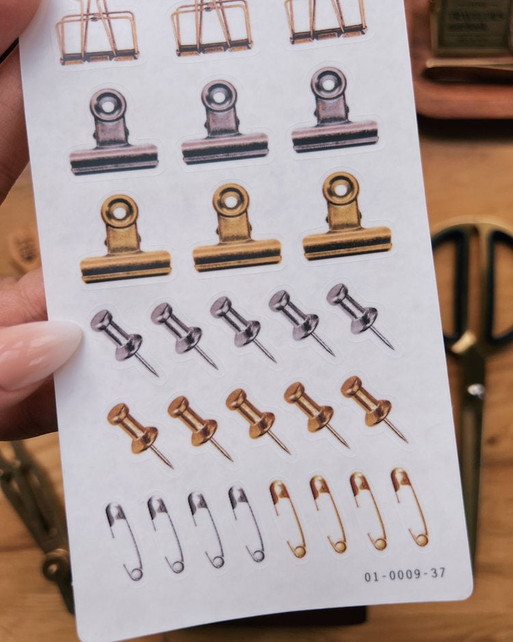 SS| Assorted Clips and Pins sticker sheet