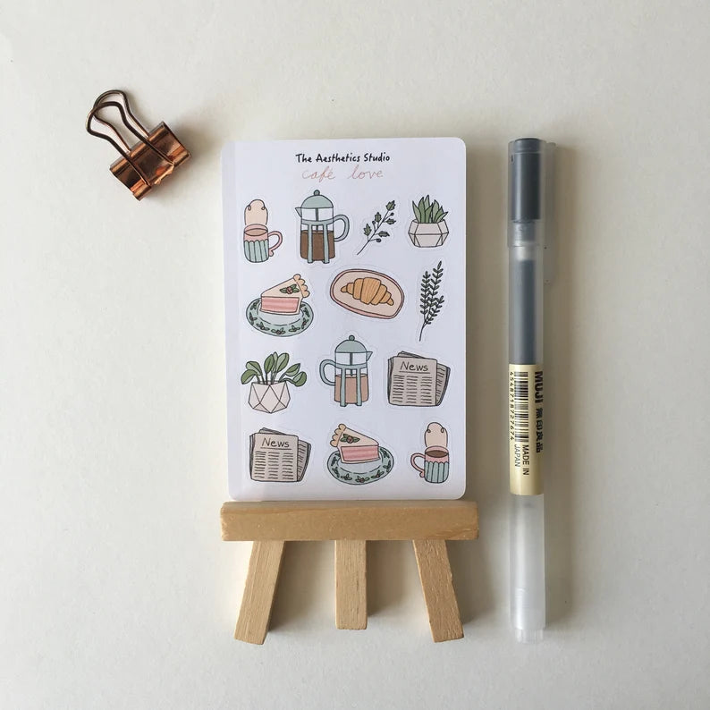 TAS | Coffee & Tea and Cafe Love Sticker Sheet: Cafe love