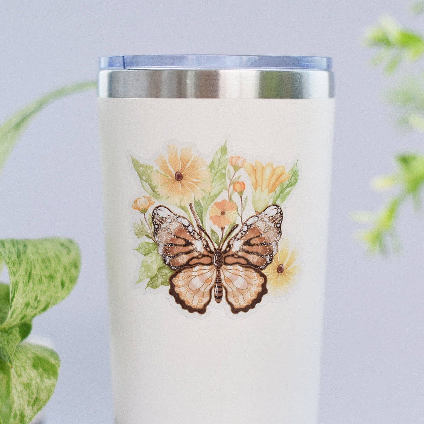 LETTOOn Clear Vinyl Sticker - Botanical Butterfly