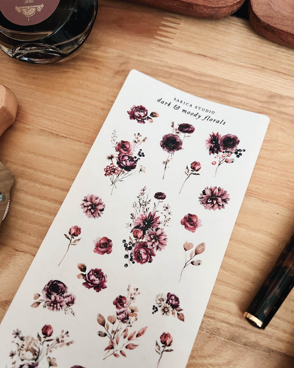SS| Dark and Moody Floral Stickers