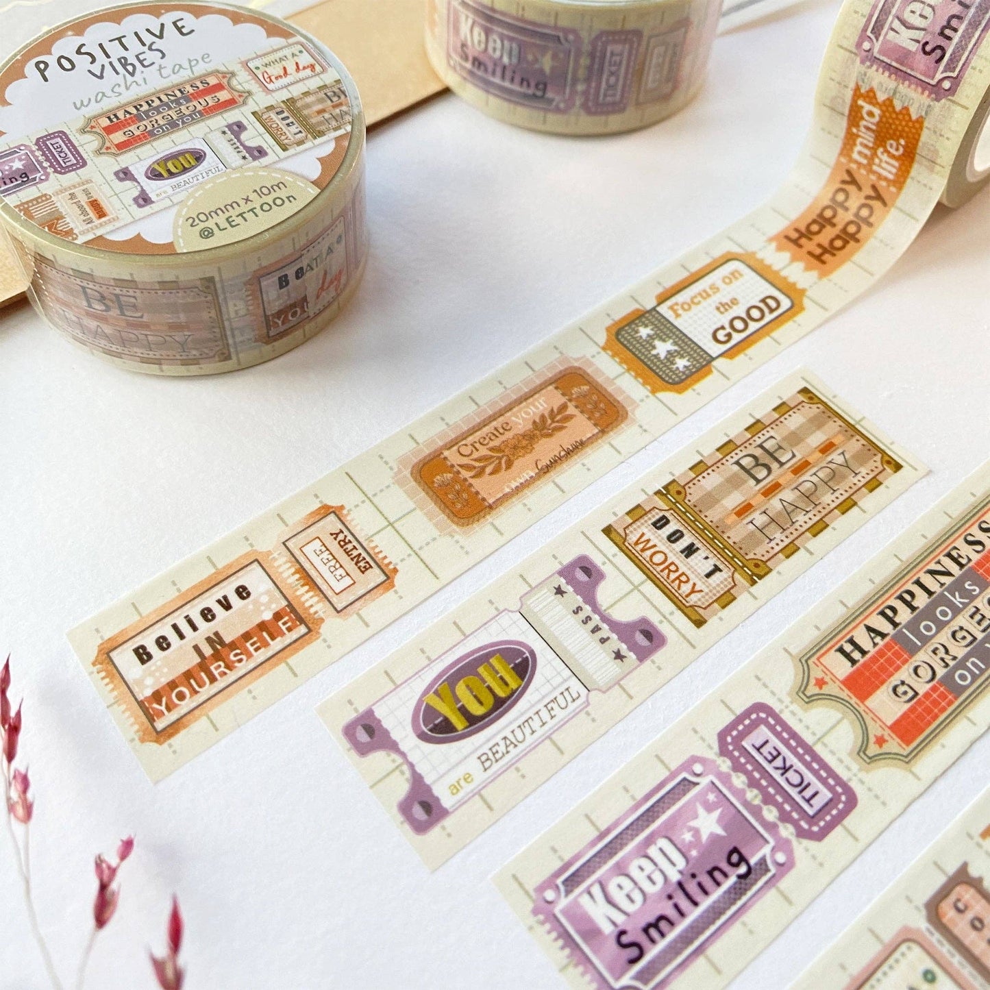 LETTOOn Washi Tape - Positive Vibes