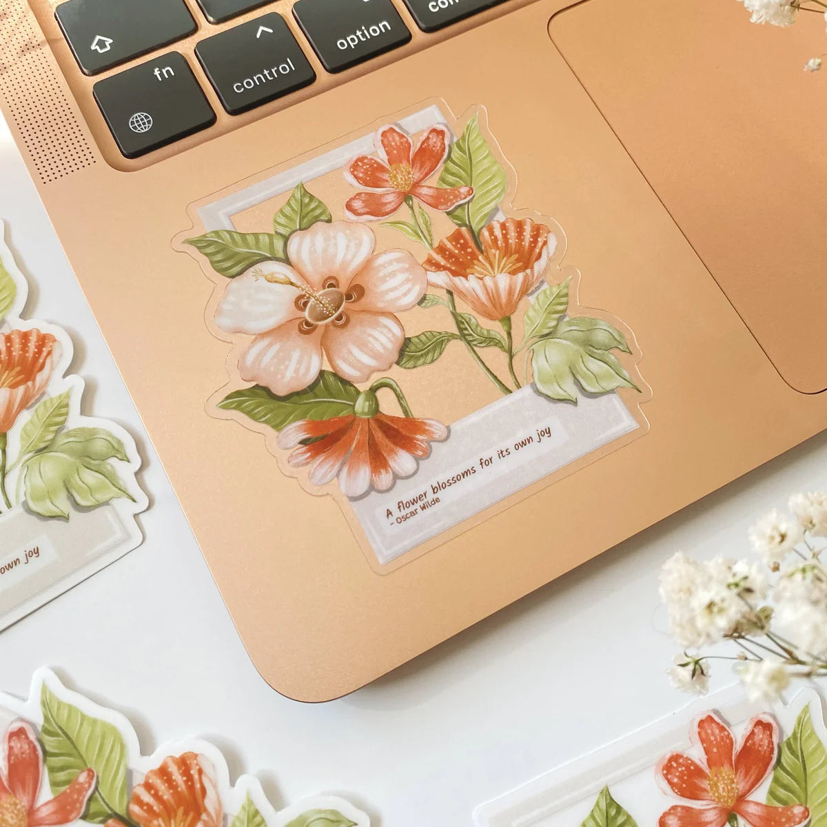 Floral Polaroid Clear Vinyl Sticker