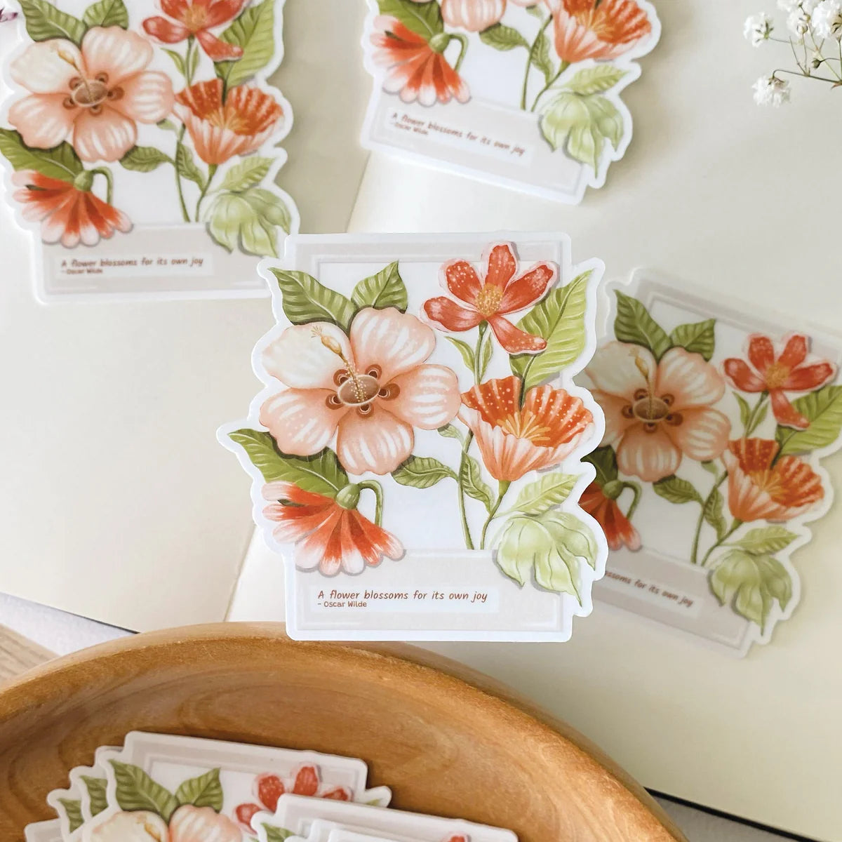 Floral Polaroid Clear Vinyl Sticker