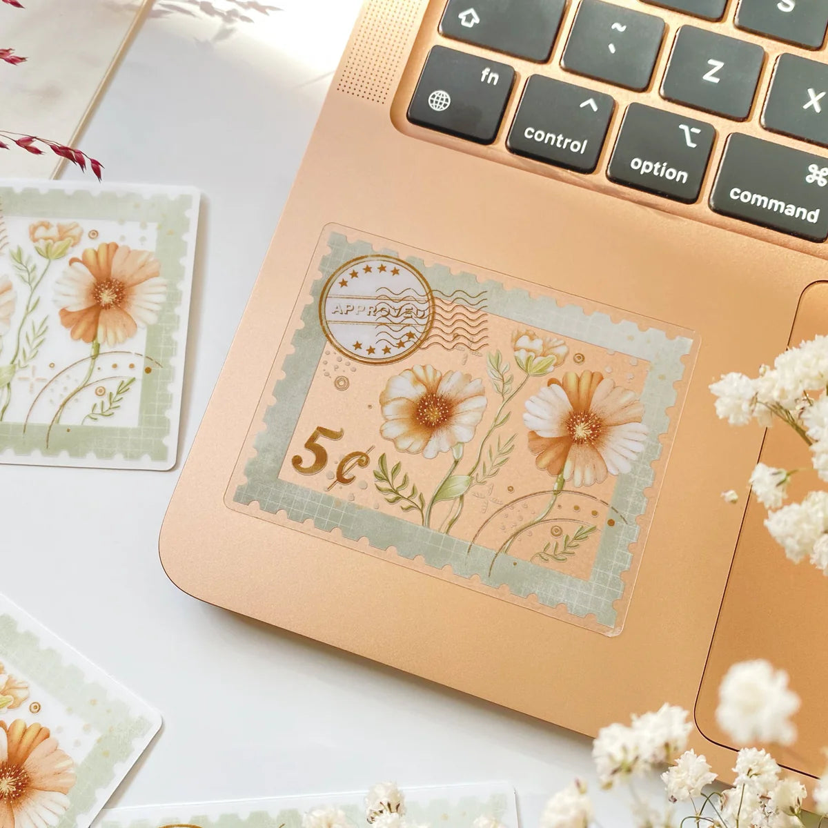 Flower Stamp Clear Vinyl Sticker