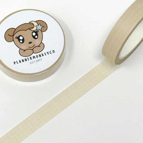 Pale Yellow Grid Washi Tape