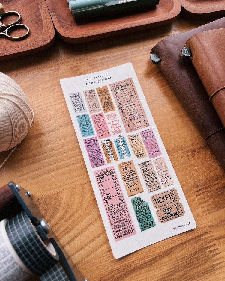 Ticket Ephemera Sticker Sheet