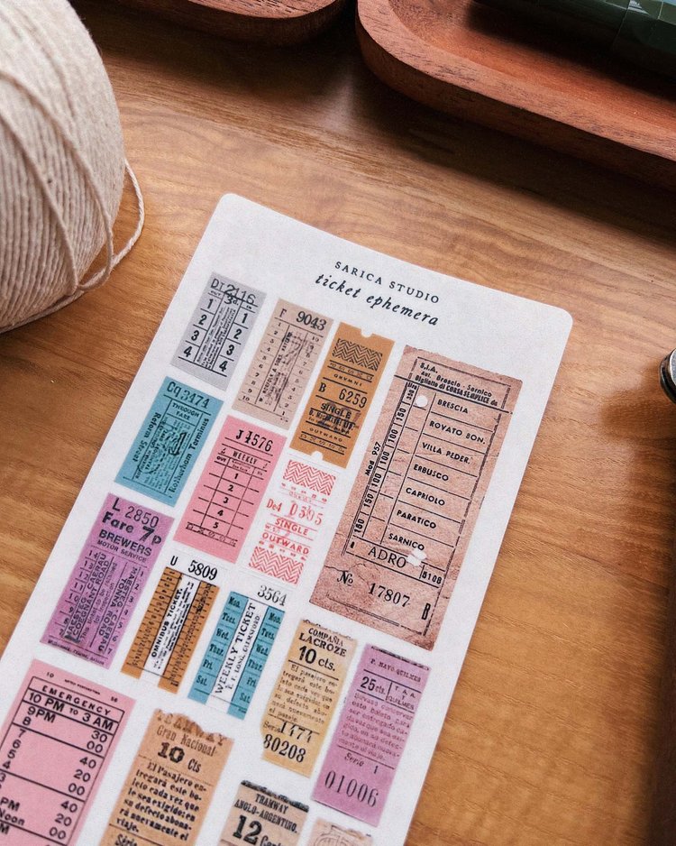 Ticket Ephemera Sticker Sheet