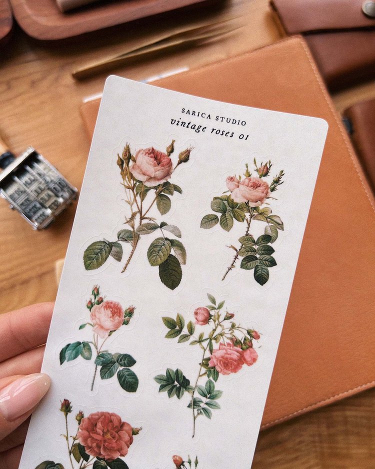 Vintage Roses 1 Sticker Sheet
