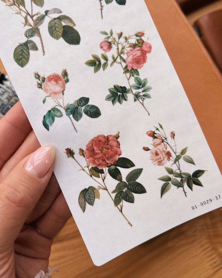 Vintage Roses 1 Sticker Sheet