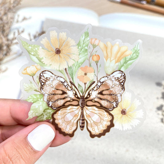 LETTOOn Clear Vinyl Sticker - Botanical Butterfly