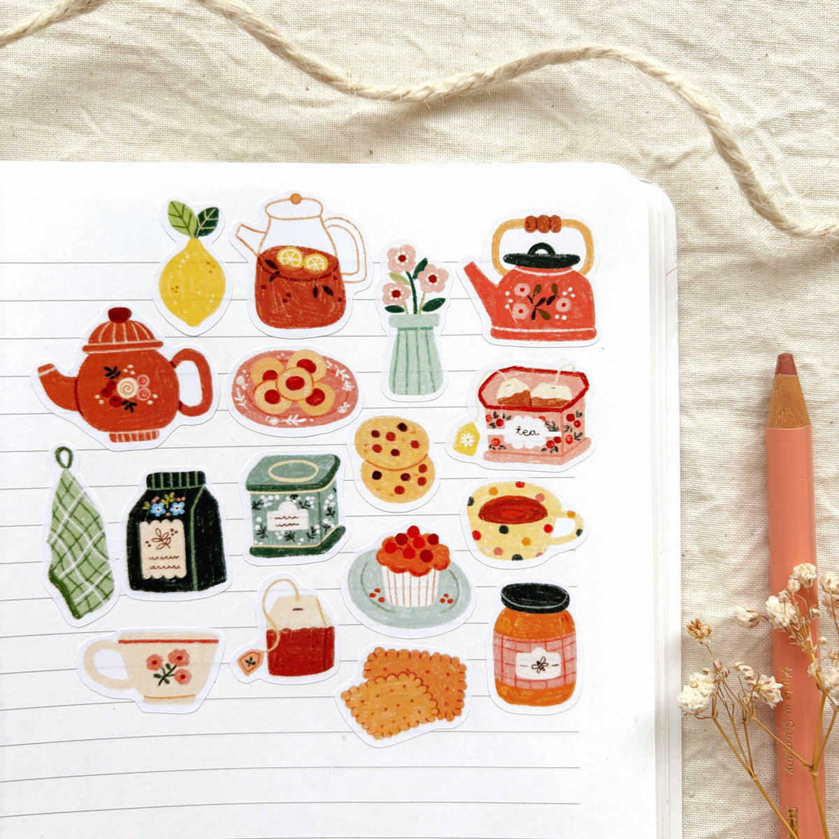 Tea Time - Sticker Sheet | Tea Lover Stationery Gift