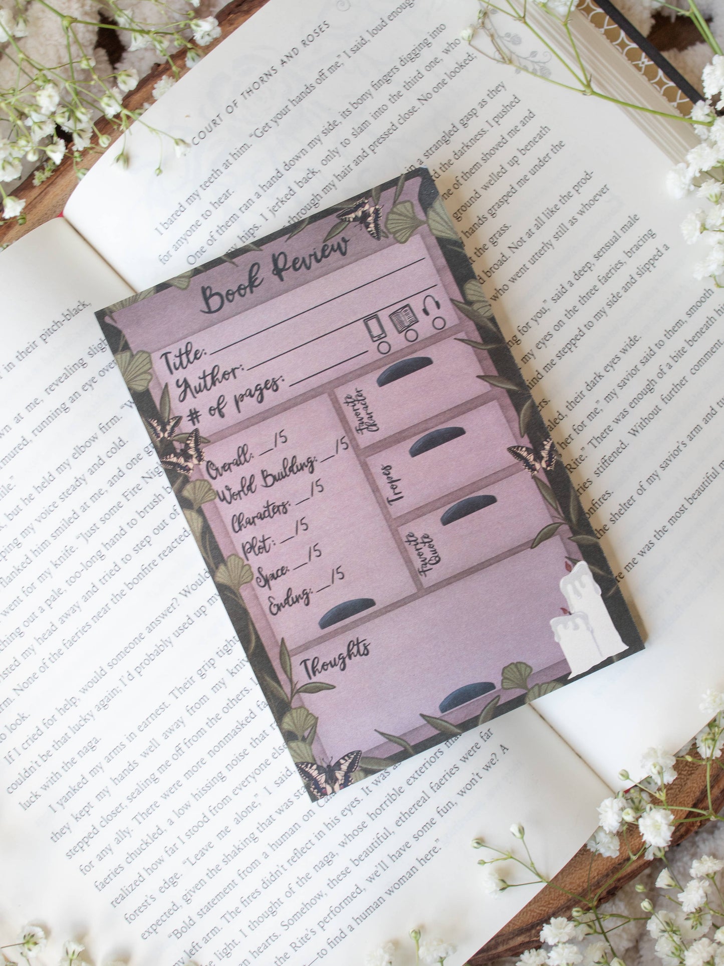 MM| 4x6 Book Review Post-it Notepad | Apothecary