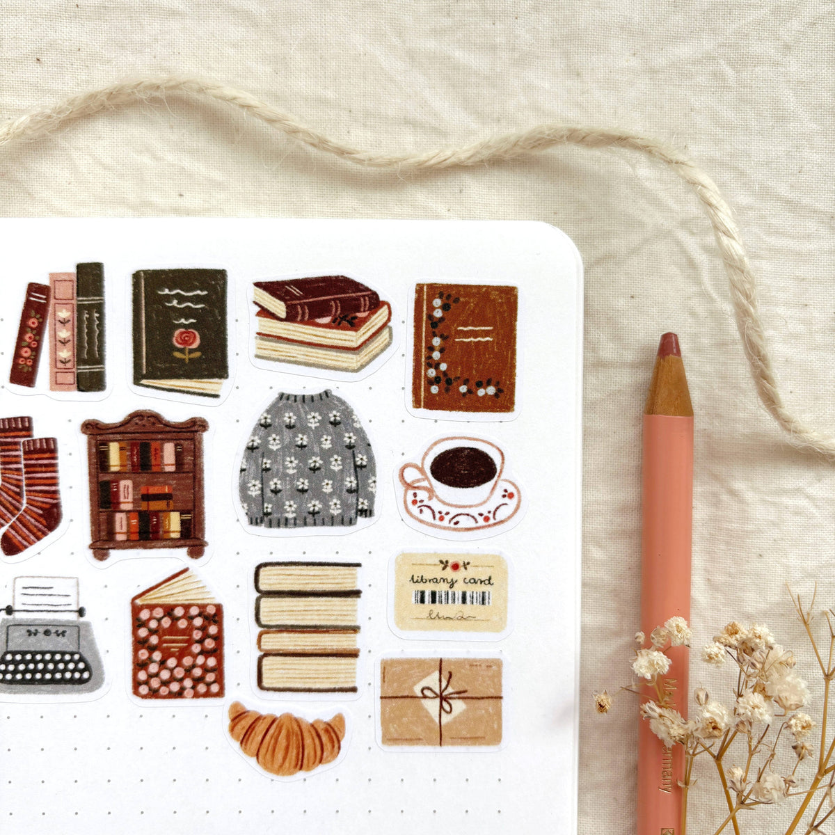 Bookish Corner - Sticker Sheet | Cozy Bookworm Gift