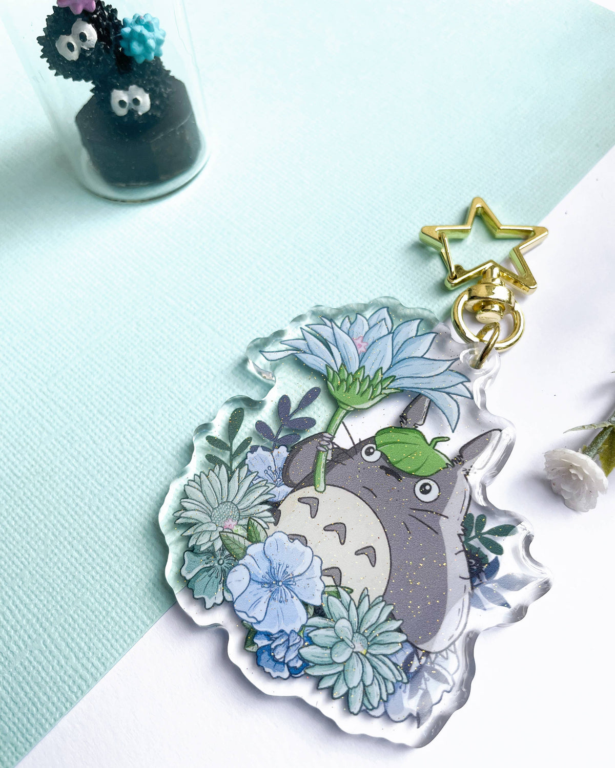 Forest Spirit Acrylic Keychain | Anime Floral Charm