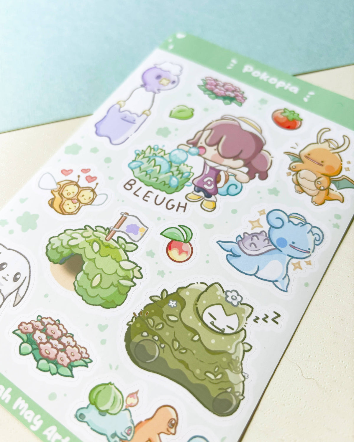 Pokemon Pokopia Sticker Sheet - 14pcs Matte Vinyl Kiss Cut