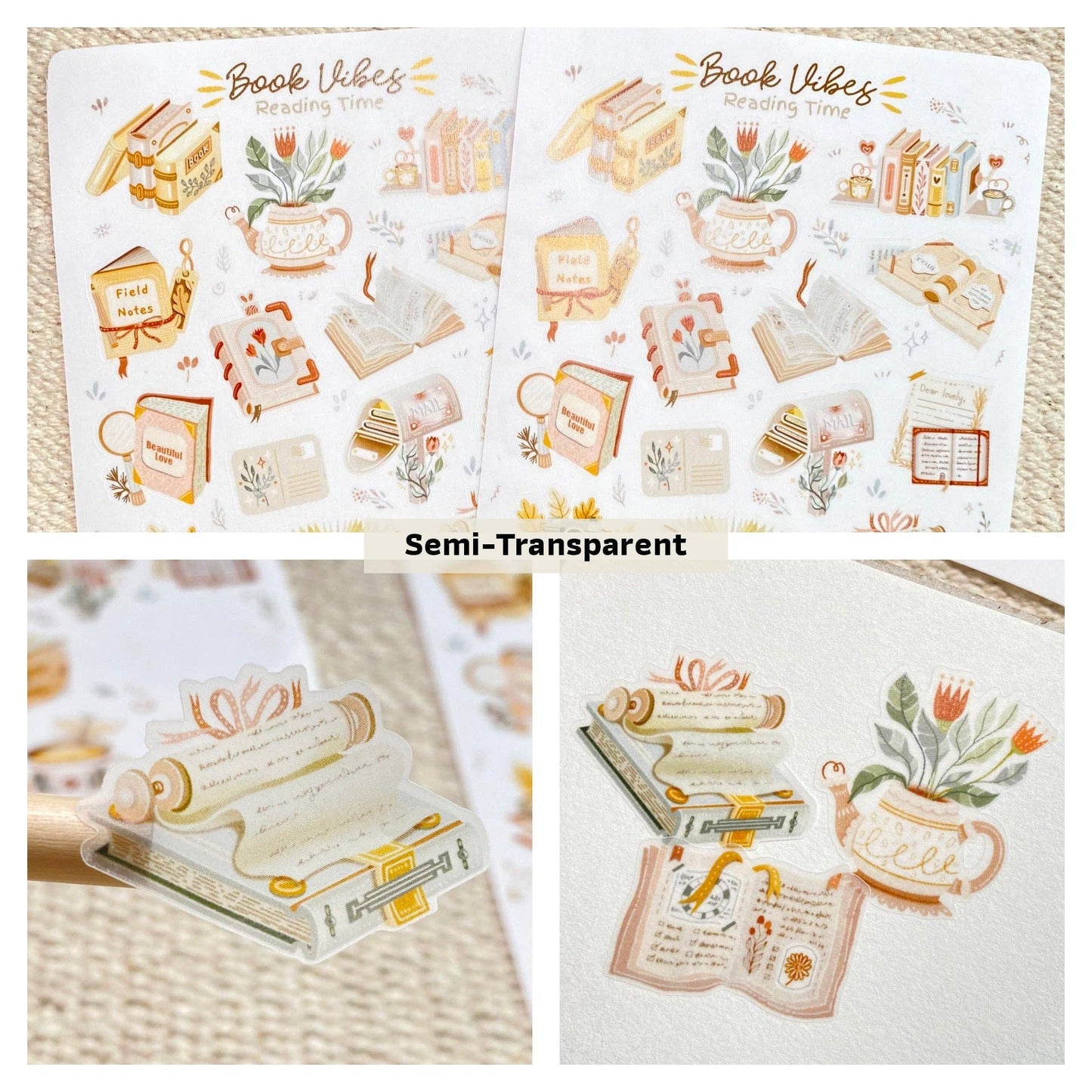 L| Sticker Sheet - Reading Time: Matte Paper / Book Vibes