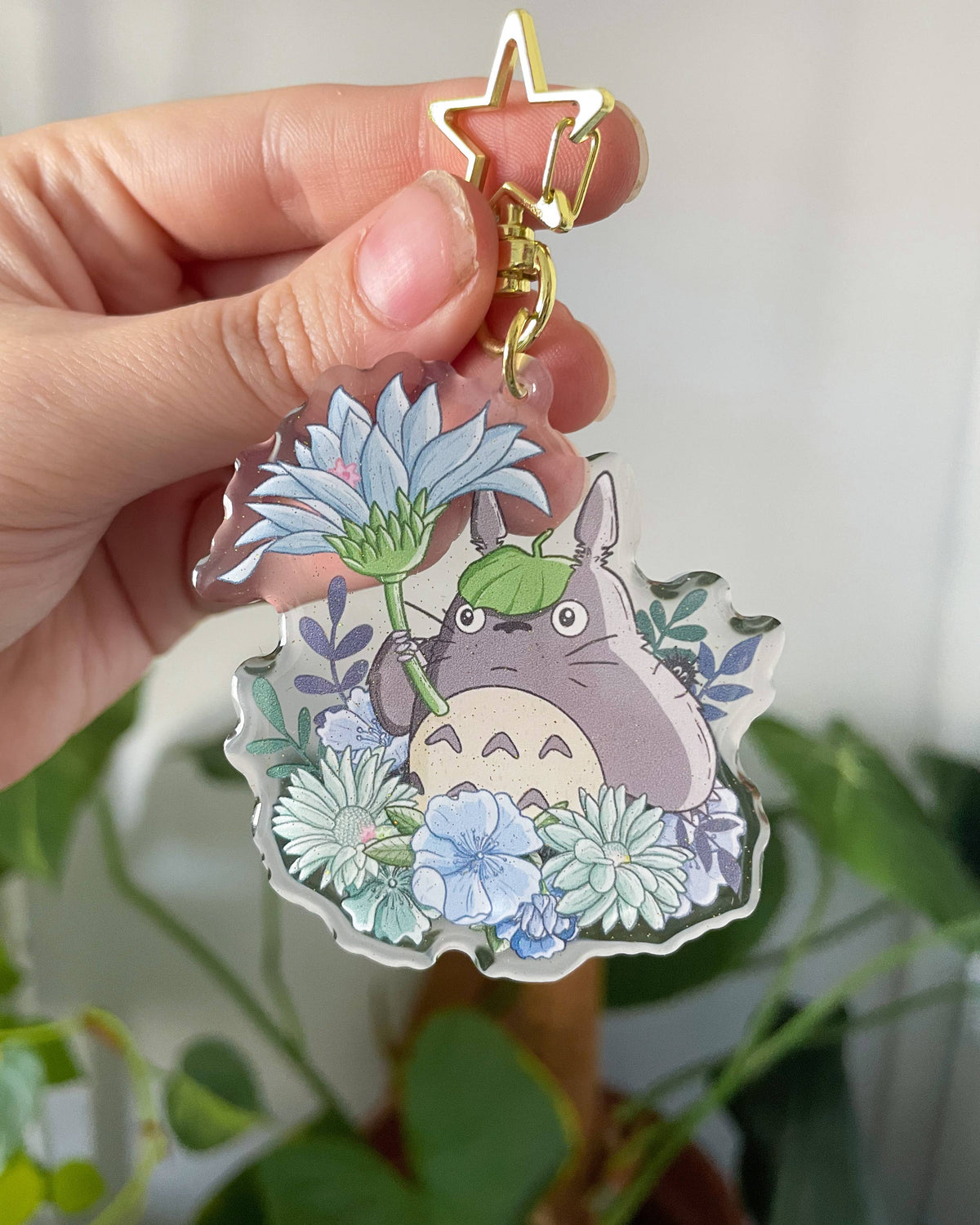 Forest Spirit Acrylic Keychain | Anime Floral Charm