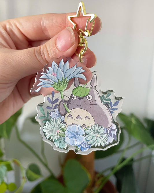 Forest Spirit Acrylic Keychain | Anime Floral Charm