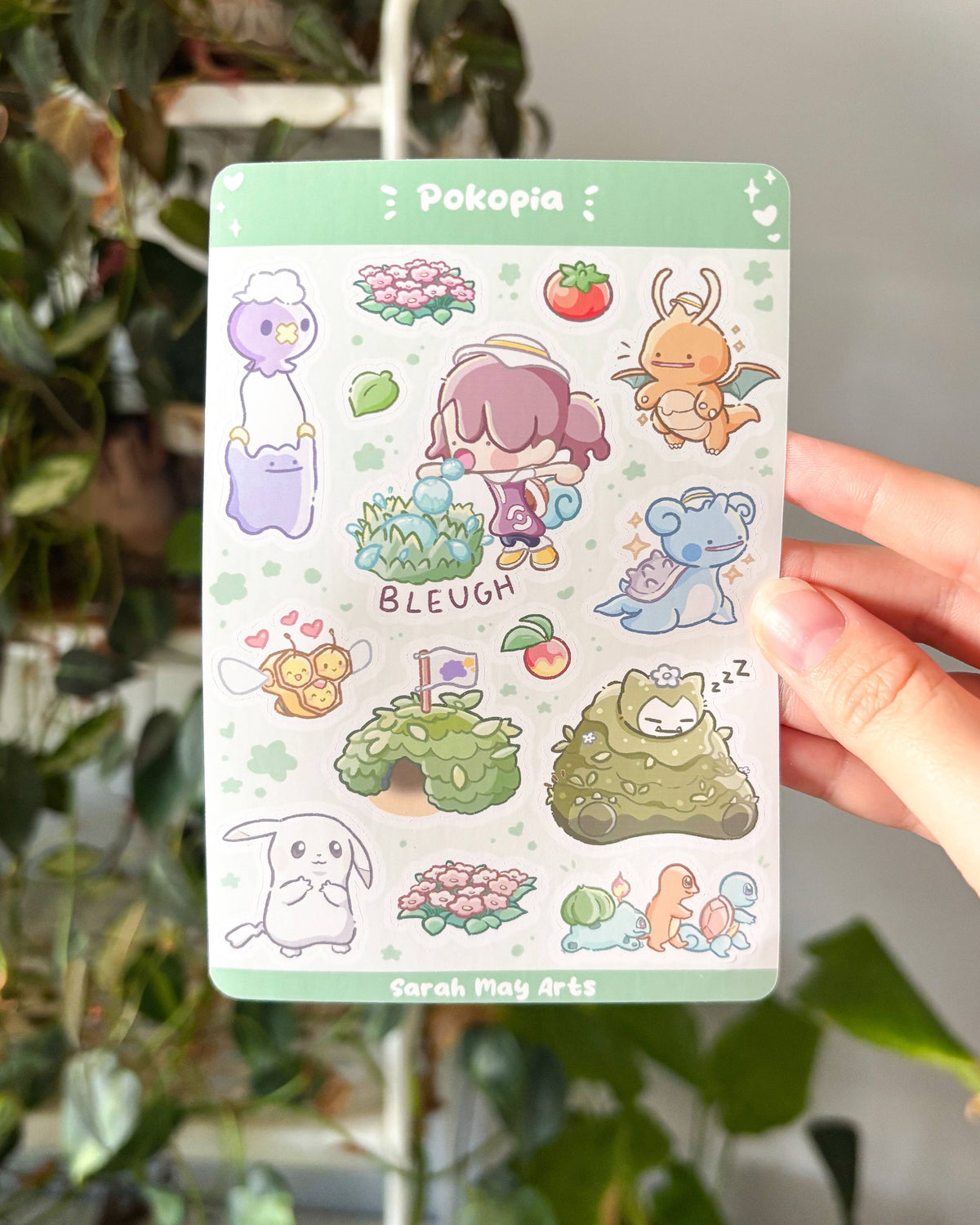 Pokemon Pokopia Sticker Sheet - 14pcs Matte Vinyl Kiss Cut