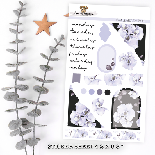 PMC | Purple Orchid Journaling Deco Sheet: Regular Matte