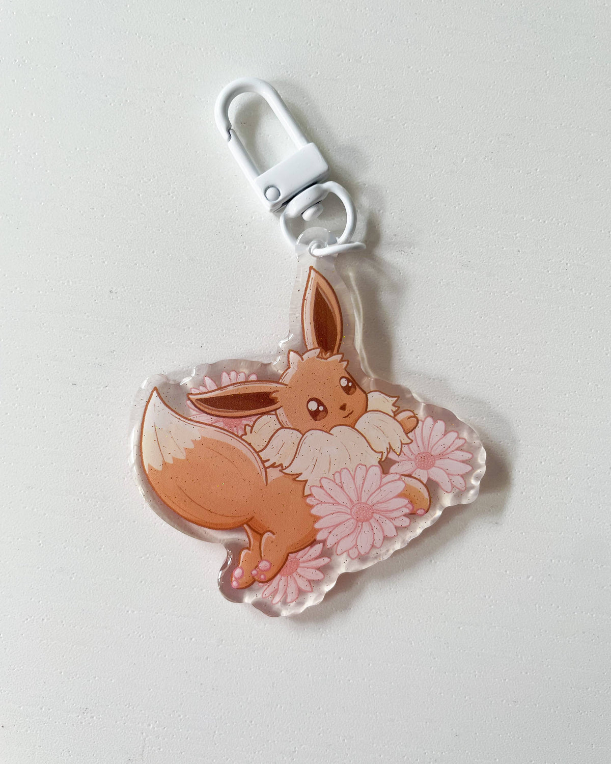 Eevee Acrylic Keychain | Pokemon Floral Charm