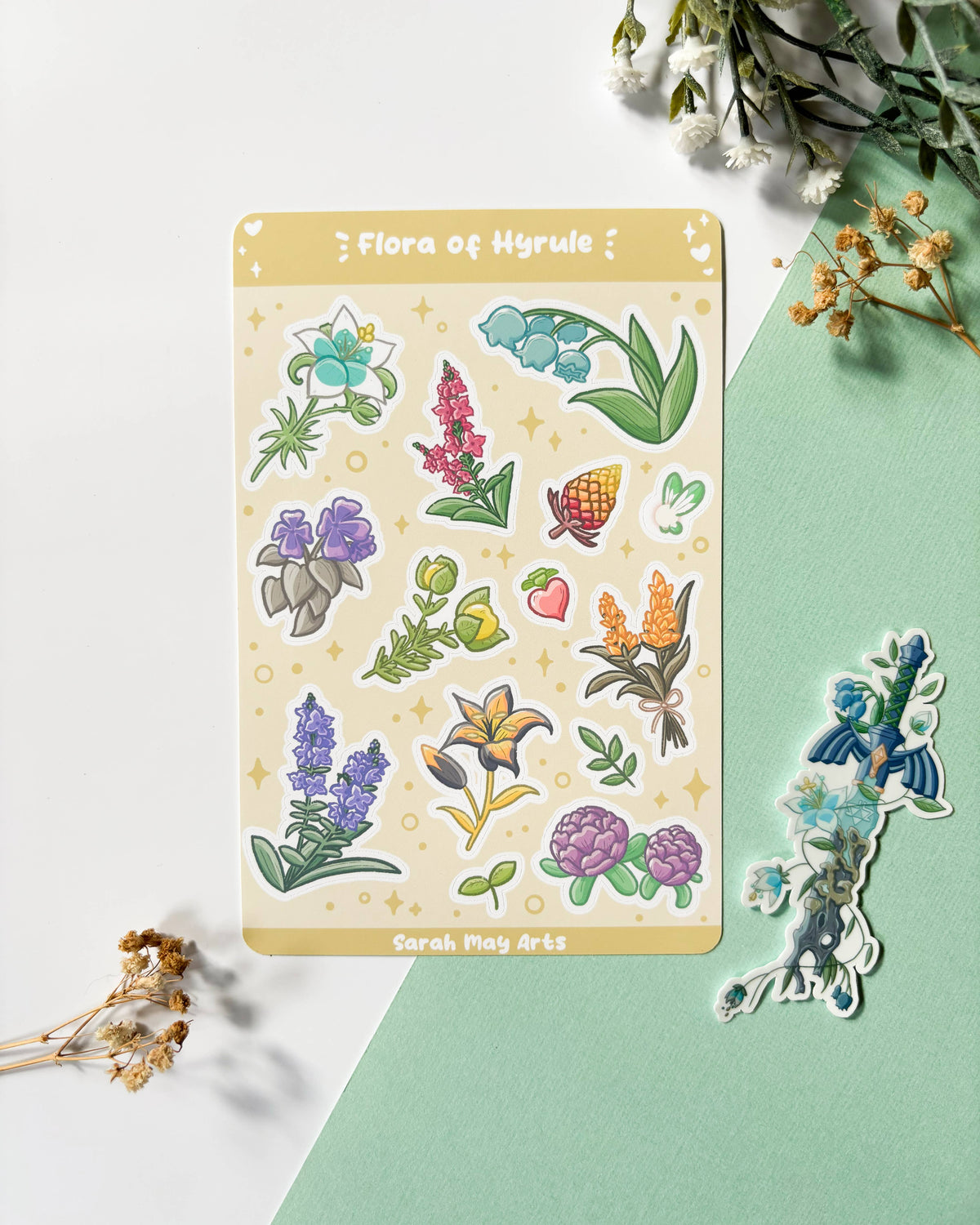 Flora of Hyrule Sticker Sheet - 14pcs Matte Vinyl Kiss Cut