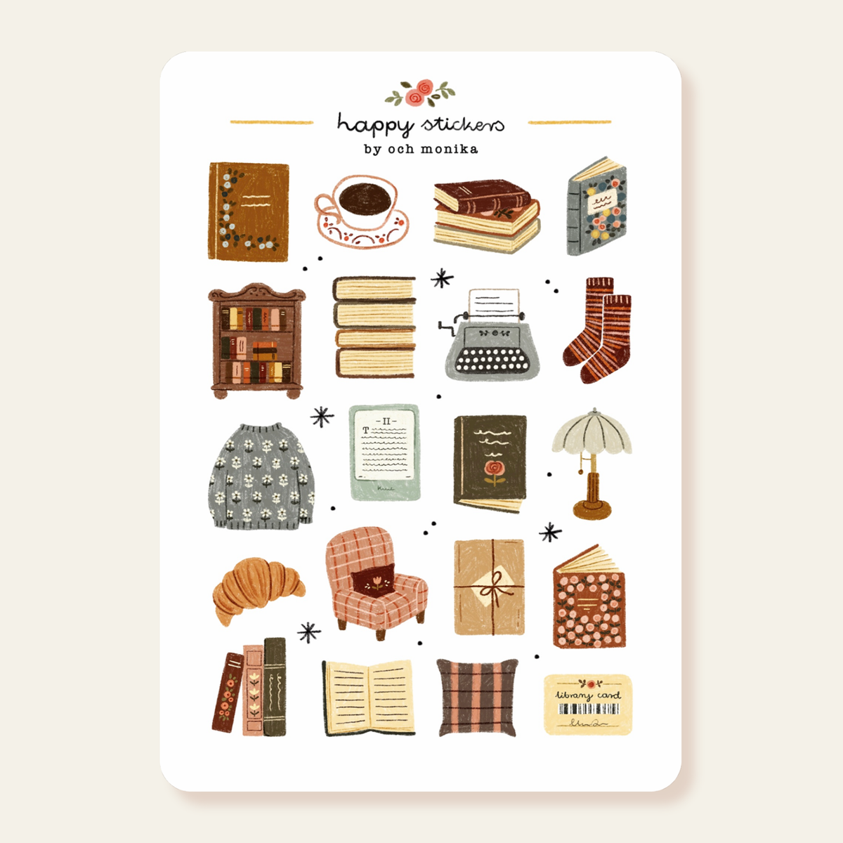 Bookish Corner - Sticker Sheet | Cozy Bookworm Gift
