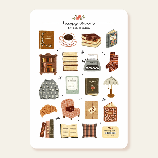 Bookish Corner - Sticker Sheet | Cozy Bookworm Gift