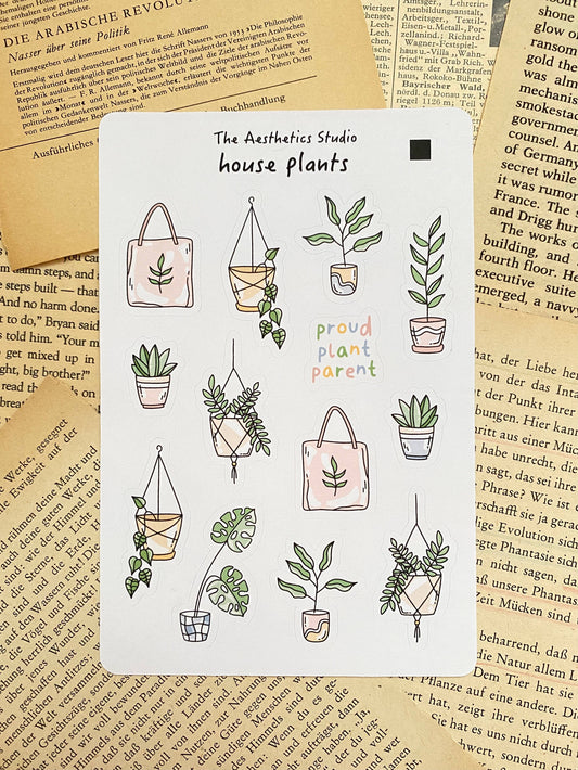 TAS| House Plants Sticker Sheet: Colour