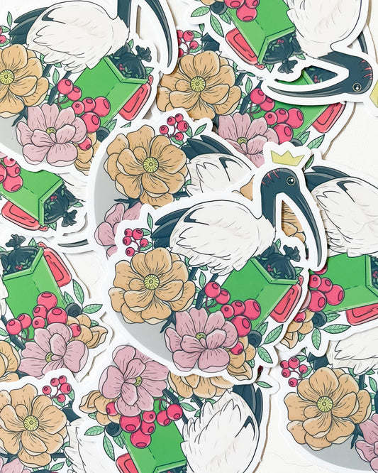 Bin Chicken Vinyl Waterproof Die Cut Sticker - 2.5 inch Ibis