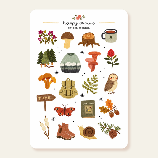 Forest Walks - Sticker Sheet | Nature Lover Stationery