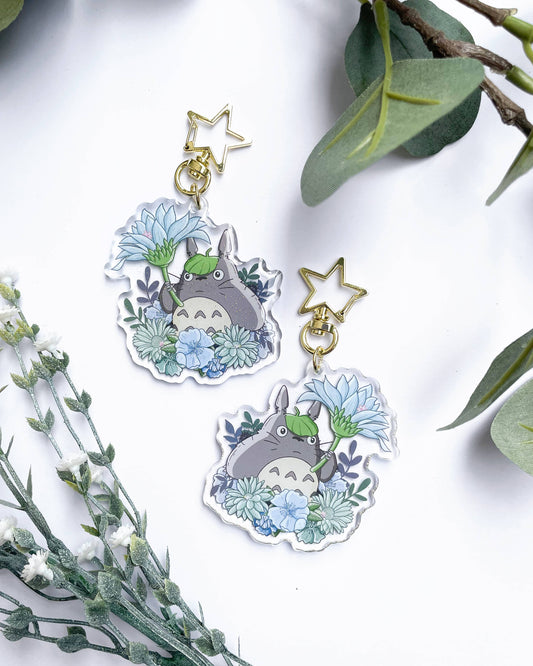 Forest Spirit Acrylic Keychain | Anime Floral Charm