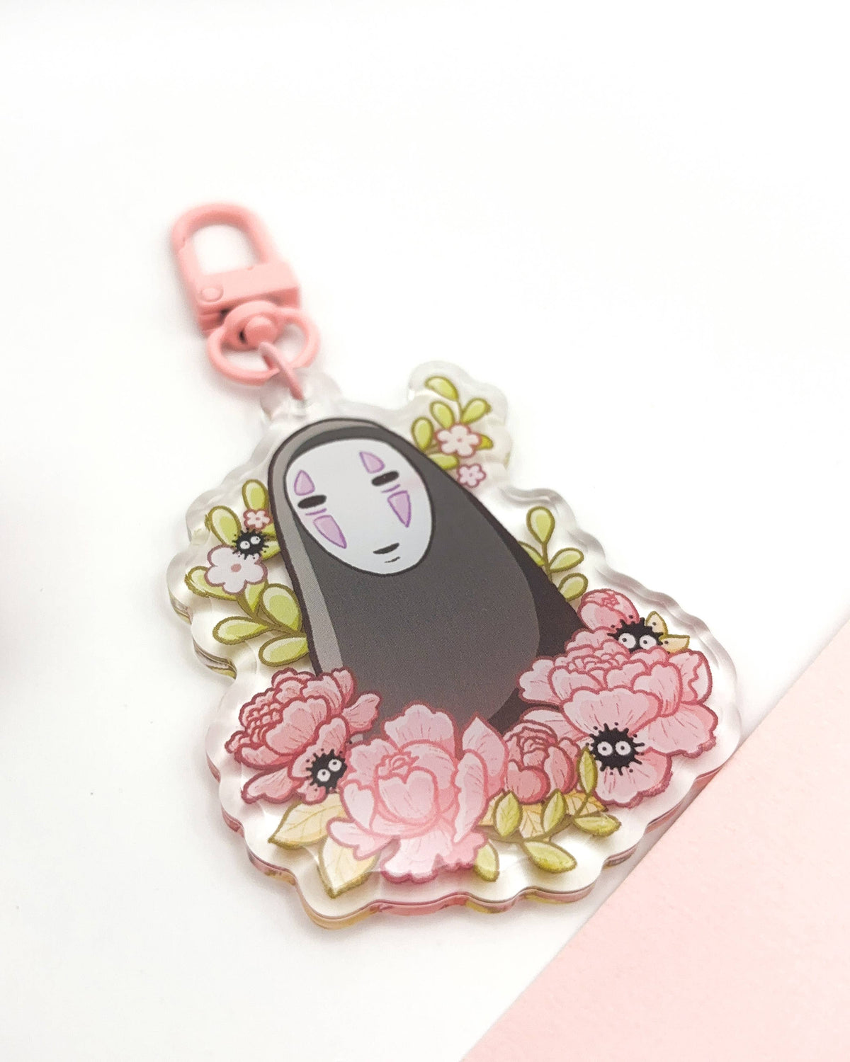 Faceless Acrylic Keychain | Cute Anime Floral Charm