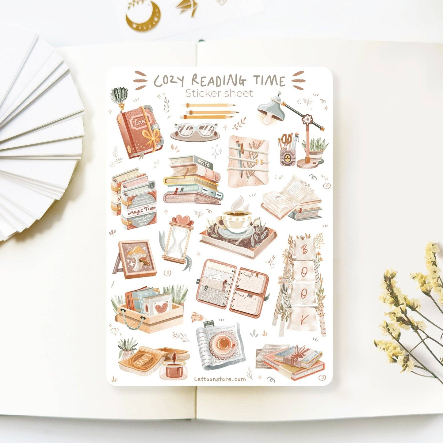 L| Sticker Sheet - Reading Time: Matte Paper / Cozy Reading Time
