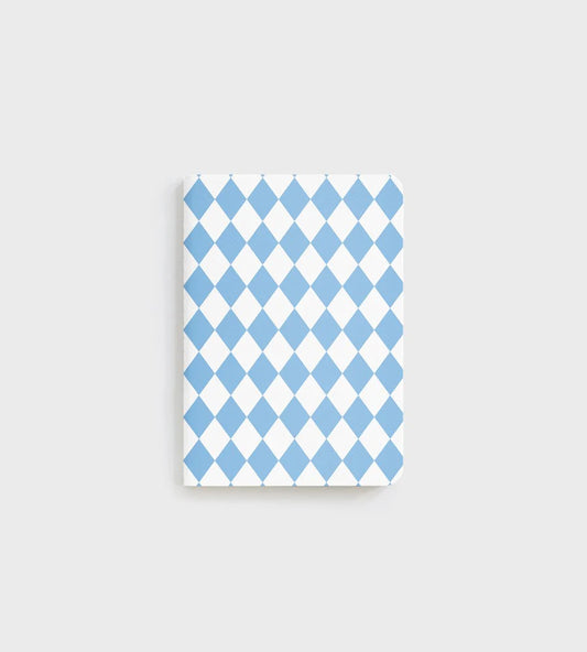 B7 Pocket Notebook Blue Diamonds
