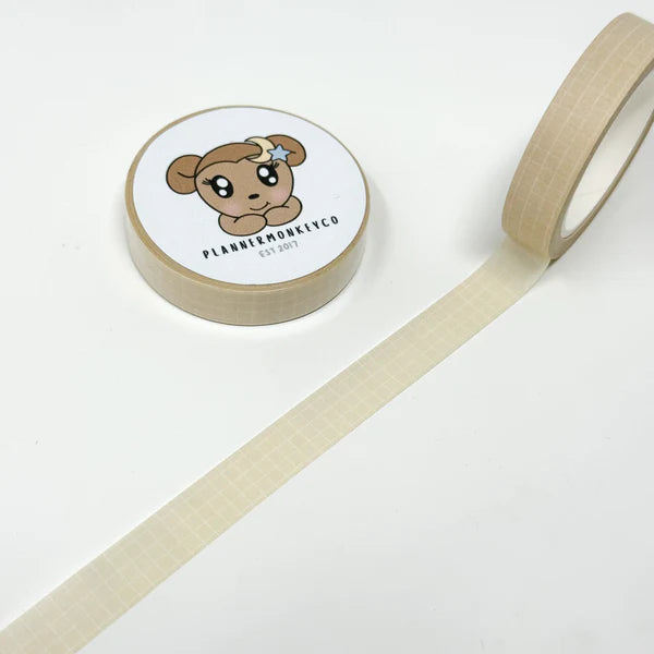 Pale Yellow Grid Washi Tape