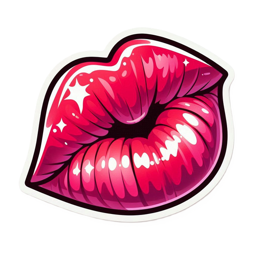 Janet Journals - Flirty Florals Lip Kiss Vinyl Sticker