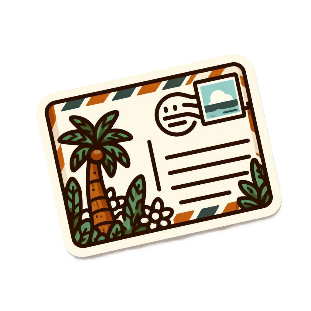 Janet Journals - Happy Mail Coconut Post Card Vinyl Sticker