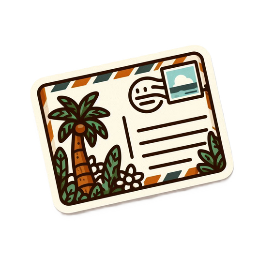 Janet Journals - Happy Mail Coconut Post Card Vinyl Sticker