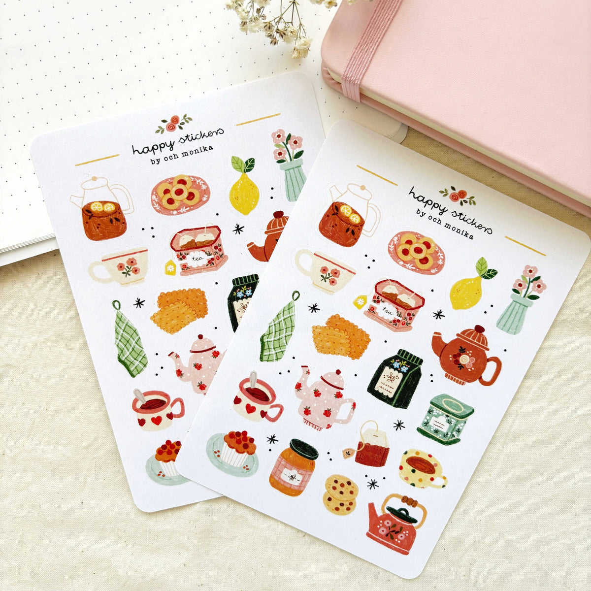 Tea Time - Sticker Sheet | Tea Lover Stationery Gift